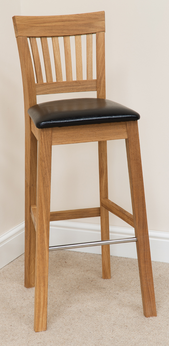 Bar Stool 112, Solid Oak, Beige Fabric - bar stools, bar stool, wooden stools, wooden bar stools, breakfast bar stools, kitchen bar stools