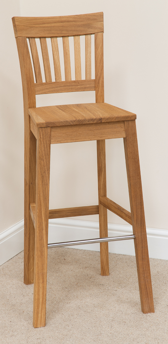 Bar Stool 131, Solid Oak, Beige Fabric - bar stools, bar stool, wooden stools, wooden bar stools, breakfast bar stools, kitchen bar stools