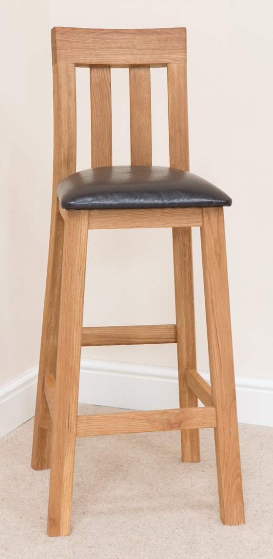 Bar Stool 174, Solid Oak, Beige Fabric - bar stools, bar stool, wooden stools, wooden bar stools, breakfast bar stools, kitchen bar stools
