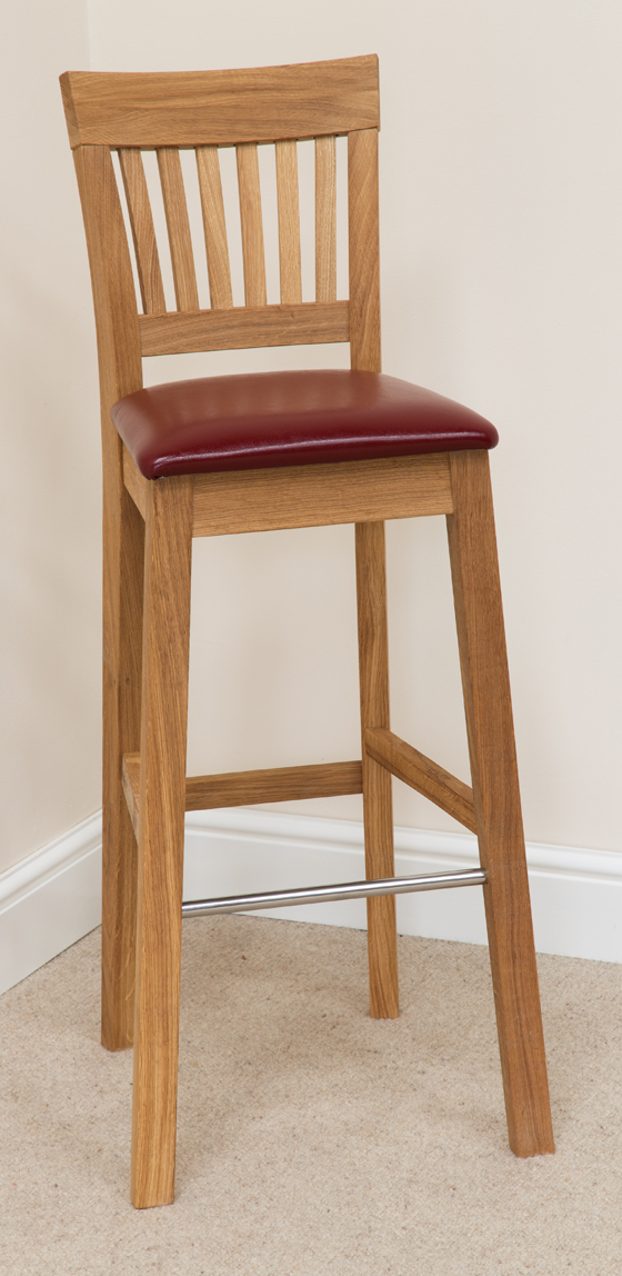 Bar Stool 182, Solid Oak, Beige Fabric - bar stools, bar stool, wooden stools, wooden bar stools, breakfast bar stools, kitchen bar stools