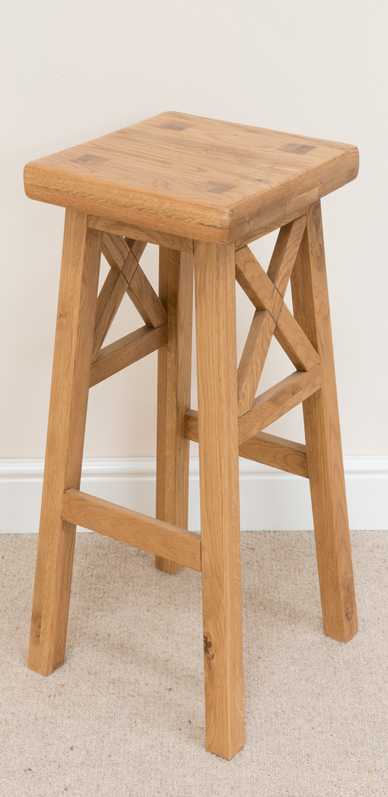 Bar Stool 196, Solid Oak, Beige Fabric - bar stools, bar stool, wooden stools, wooden bar stools, breakfast bar stools, kitchen bar stools