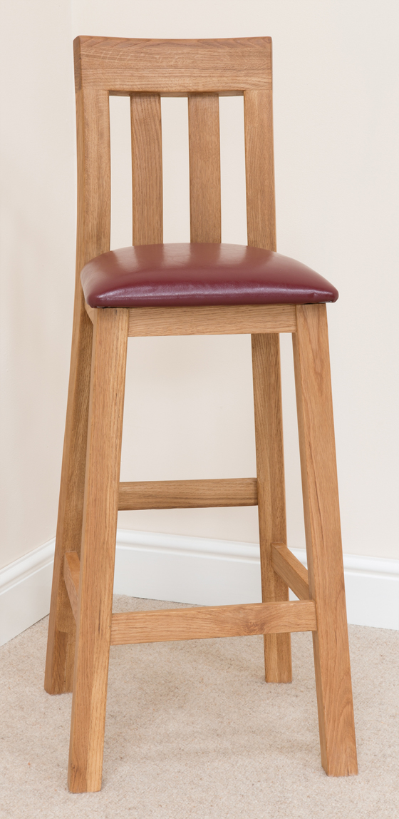 Bar Stool 301, Solid Oak, Beige Fabric - bar stools, bar stool, wooden stools, wooden bar stools, breakfast bar stools, kitchen bar stools