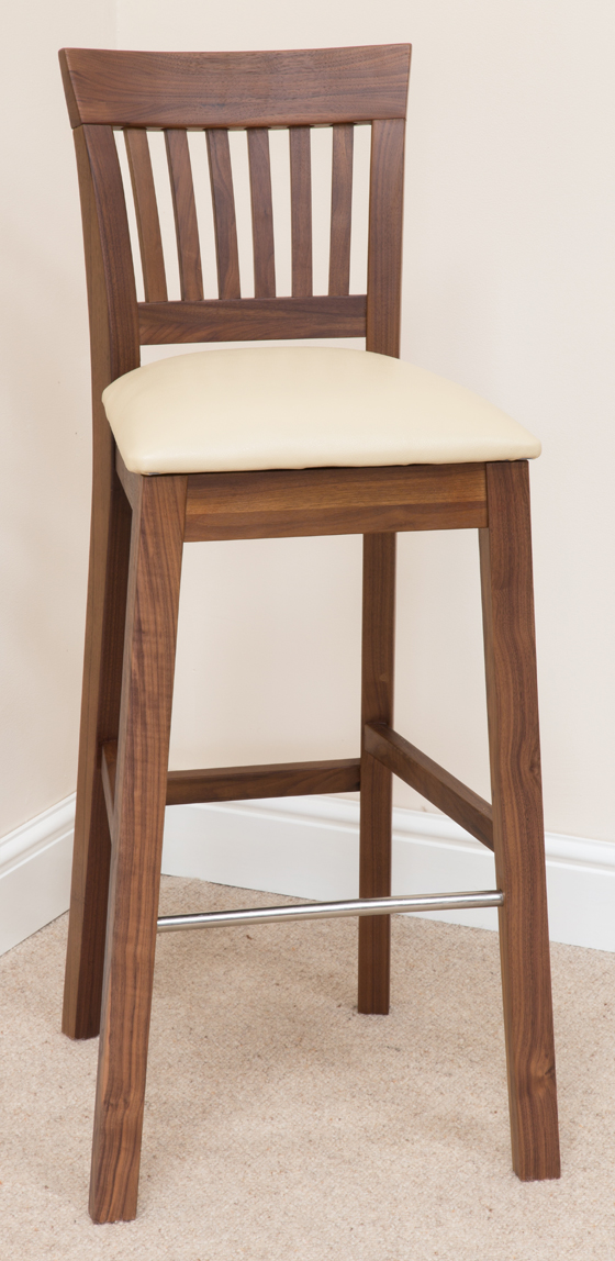 Bar Stool 345, Solid Oak, Beige Fabric - bar stools, bar stool, wooden stools, wooden bar stools, breakfast bar stools, kitchen bar stools
